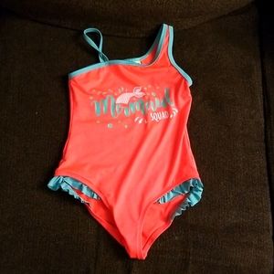 Girls bathing suit "mermaid squad " 7/8